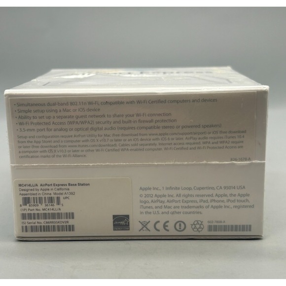 Apple AirPort Express 802.11n Wi-Fi Base Station A1392 MC414LL/A - Sealed - Picture 3 of 6